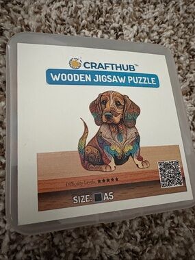 Crafthub Wooden Jigsaw Puzzle - Colorful Dog Design (Multicolor) NEVER OPENED